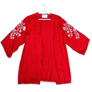 ❤️California Moonrise Bohemian Red Embroidered Size Small Kimono